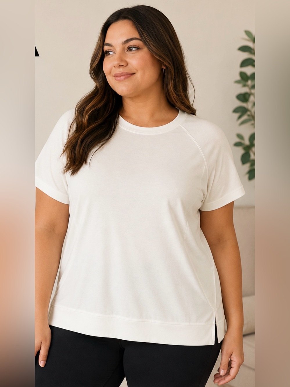 Sonoma XXL White Athleisure Top Soft Stretch Casual Lounge Blouse Soft White